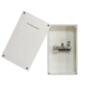 PTI de embutir TEV IPTI – caixa com tampa, RJ45, coaxial F e 2 fibras SC/APC, IP40, branco