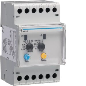 Relé diferencial Hager HR510 – tipo A, 0,03 a 10 A, temporizado