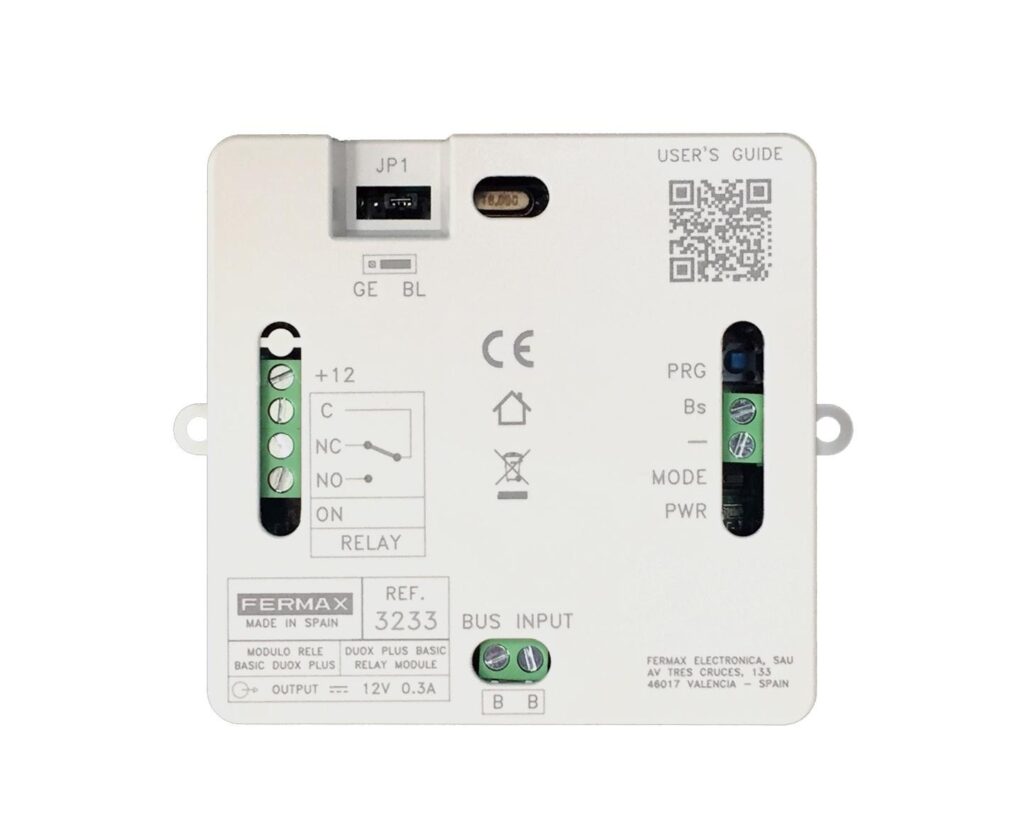 Relé Duox Plus Fermax 3233 – básico, contacto livre de potencial 3 A