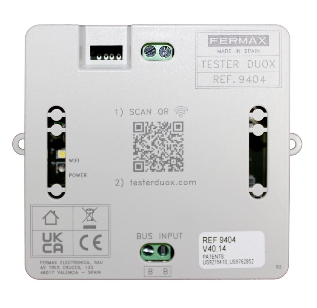 Testador Duox Plus Fermax 9404 – teste de unidades exteriores e monitores por Wi-Fi