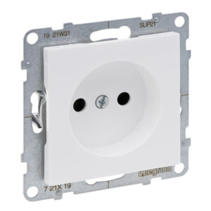 Tomada 2P Legrand New Suno – 16 A, 230 V, obturadores de proteção, branca, alumínio ou preta