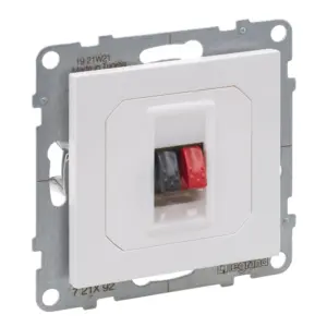 Tomada de altifalante Legrand New Suno – estéreo, ligadores 4 mm², branca, alumínio ou preta
