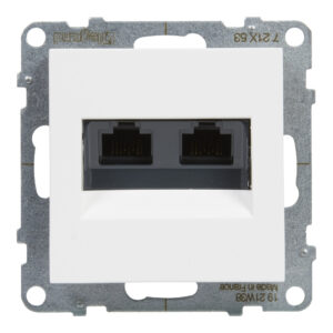 Tomada dupla RJ45 Legrand New Suno – Cat. 6 UTP, branca, alumínio ou preta