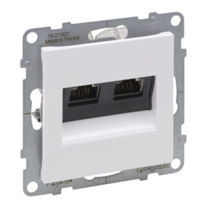 Tomada dupla RJ45 Legrand New Suno – Cat. 6A STP, branca, alumínio ou preta