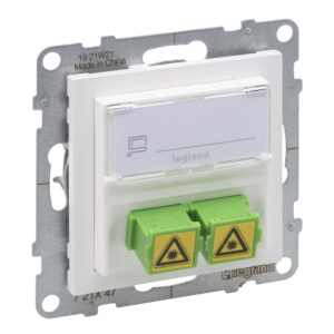 Tomada ótica Legrand New Suno – 2 x SC/APC simplex, monomodo, branca, alumínio ou preta