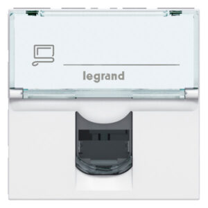 Tomada RJ45 Legrand Mosaic 076564 – categoria 6 UTP, 2 módulos, ligação sem ferramenta, branca