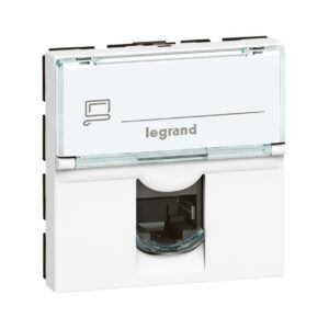 Tomada RJ45 Legrand Mosaic 076565 – categoria 6 FTP, 2 módulos, ligação sem ferramenta, branca