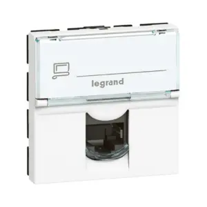 Tomada RJ45 Legrand Mosaic 076565 – categoria 6 FTP, 2 módulos, ligação sem ferramenta, branca