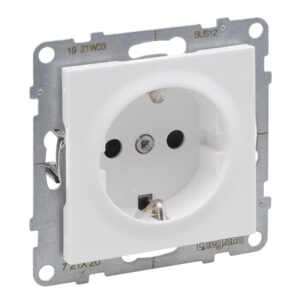 Tomada Schuko Legrand New Suno – 16 A, ligadores automáticos, obturadores, branca, alumínio ou preta