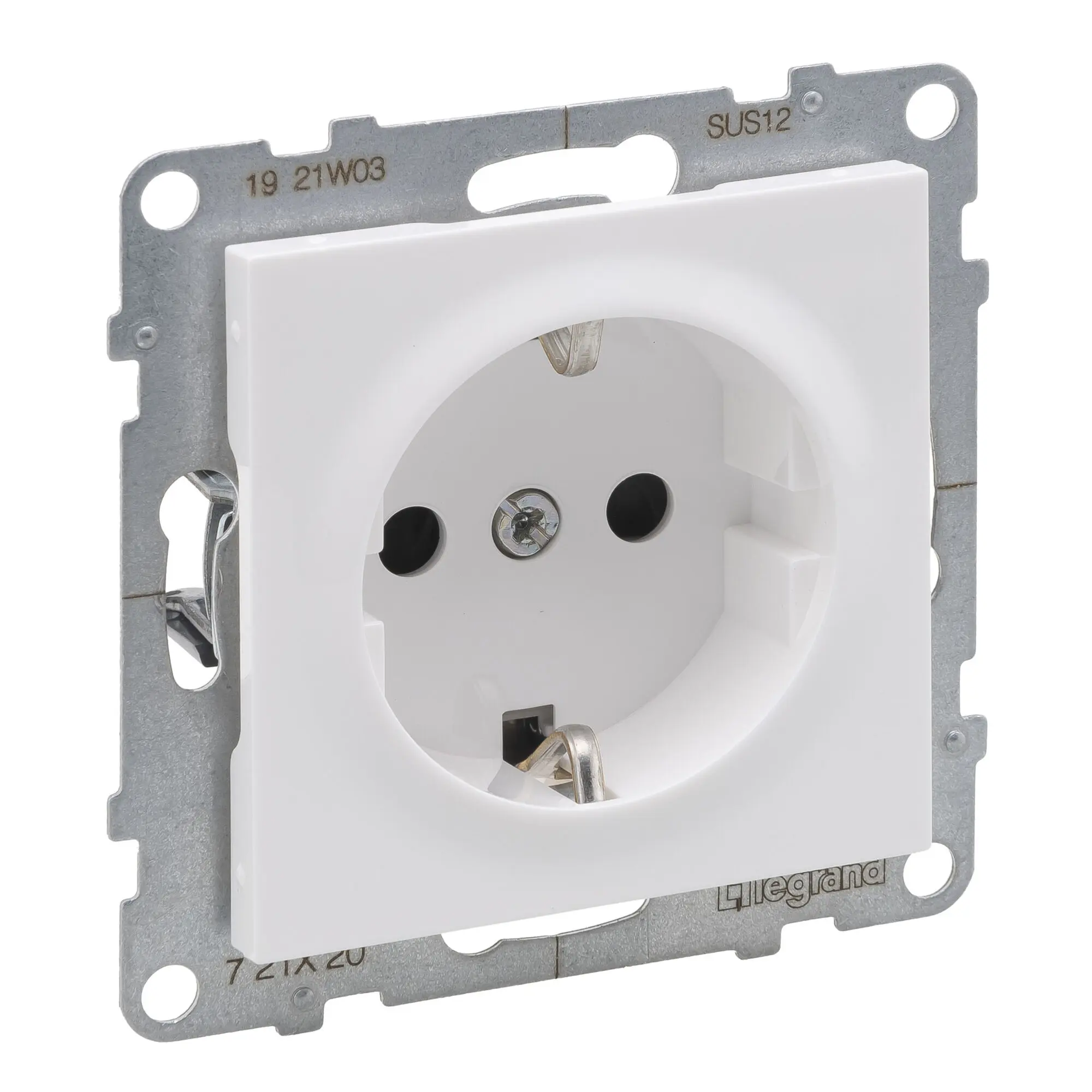 Tomada Schuko Legrand New Suno – 16 A, ligadores automáticos, obturadores, branca, alumínio ou preta