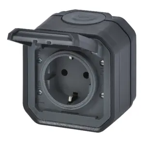 Tomada Schuko Legrand Plexo 069799L – estanque, 2P+T, 16 A, IP55, saliente, antracite