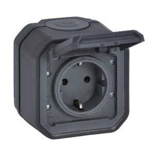 Tomada Schuko Legrand Plexo 069799L – estanque, 2P+T, 16 A, IP55, saliente, antracite