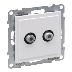 Tomada TV dupla Legrand New Suno – 2 x tipo F, estrela, 1,5 dB, branca, alumínio ou preta