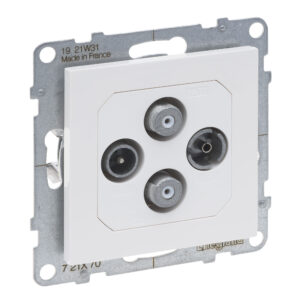 Tomada TV-R-SAT-SAT Legrand New Suno – estrela, 2 cabos, 1,5 dB, branca, alumínio ou preta