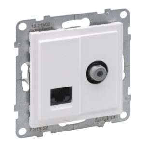 Tomada TV RJ45 Legrand New Suno – tipo F, RJ45 Cat. 6 UTP, branca, alumínio ou preta