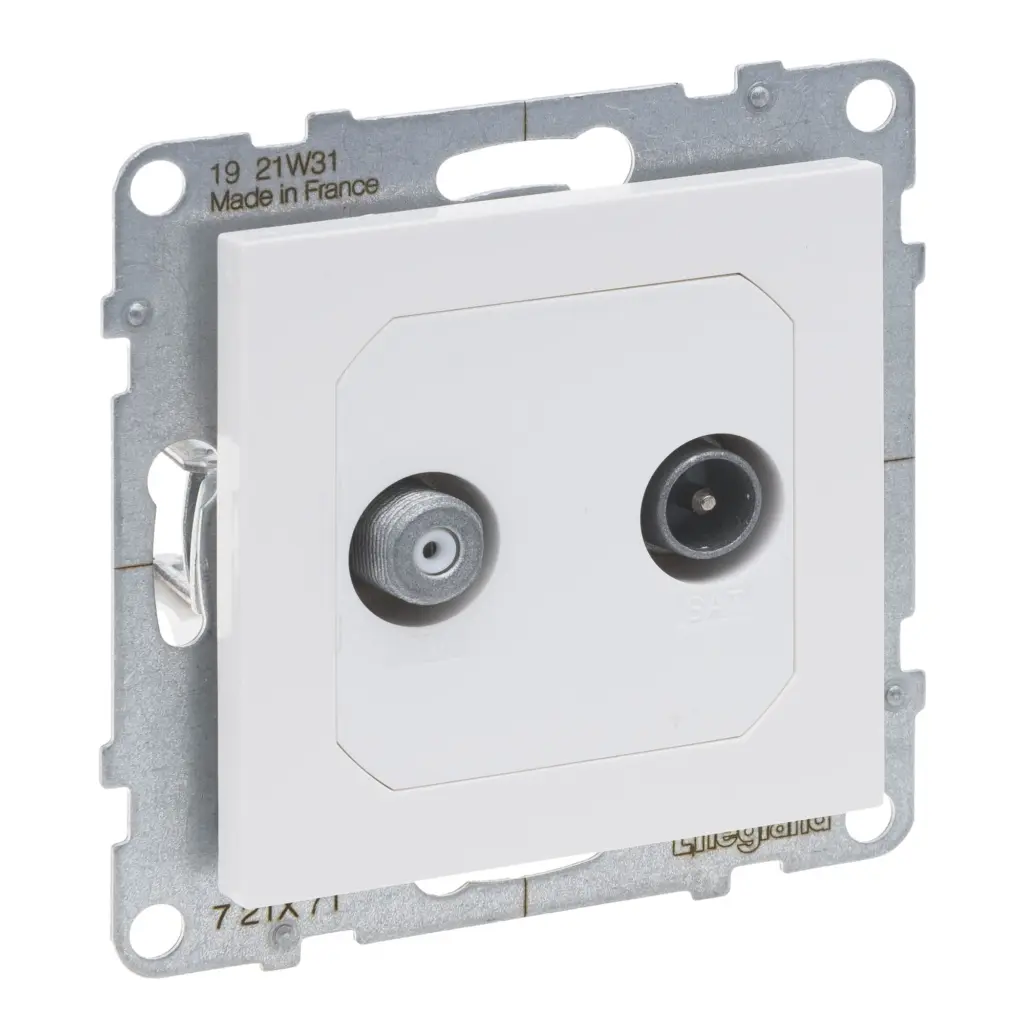 Tomada TV-SAT Legrand New Suno – estrela, 1,5 dB, branca, alumínio ou preta