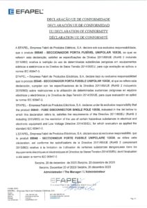 Declaração UE de conformidade – Efapel 55545