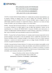 Declaração UE de conformidade – Efapel descarregadores de sobretensões