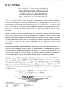 Declaração UE de conformidade – Efapel disjuntores