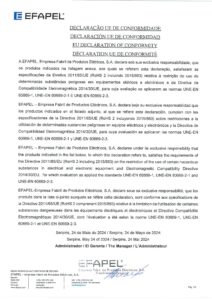 Declaração UE de conformidade – Efapel 55510 SPA