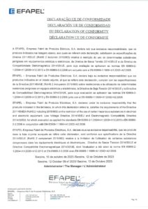 Declaração UE de conformidade – Efapel aparelhagem modular