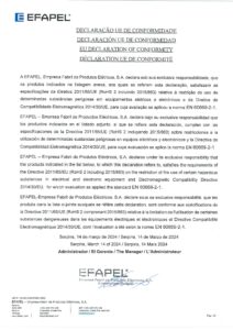 Declaração UE de conformidade – Efapel 81950