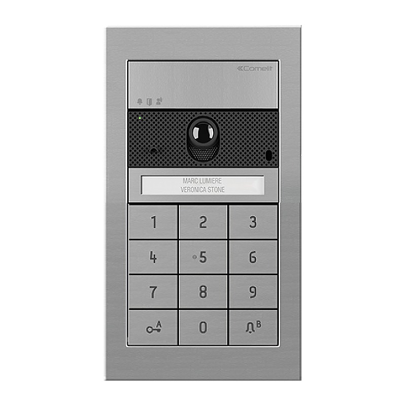 Unidade exterior Comelit Ultra para moradia com teclado – vídeo, 1 botão, código, embutir