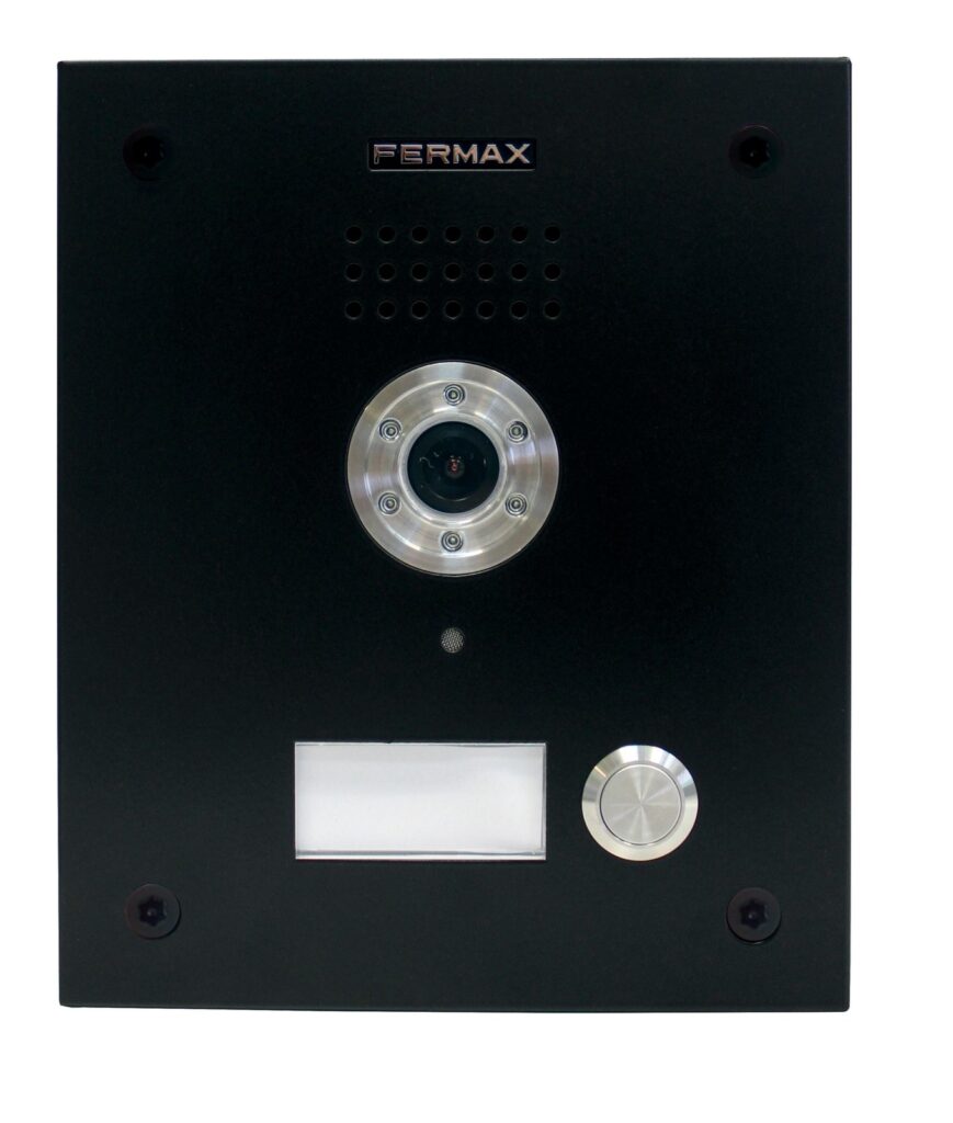 Unidade exterior de videoporteiro Fermax Marine 44438 – 1 botão, ST1, inox preto, Duox Plus