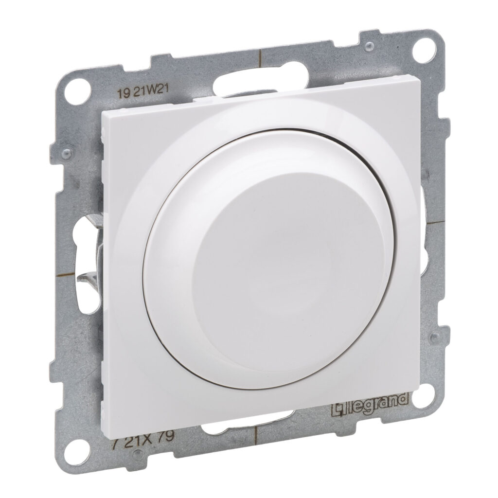 Variador rotativo Legrand New Suno – sem neutro, LED 5 a 75 W, até 300 W, branco, alumínio ou preto