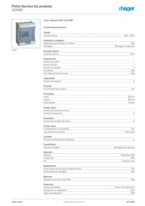 Ficha técnica – Hager Vector VE106F